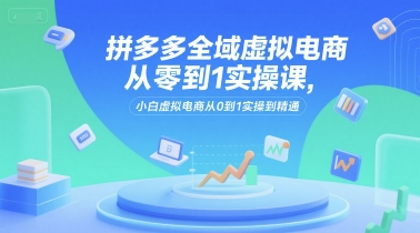 拼多多全域虚拟电商从零到1实操课，小白虚拟电商从0到1实操到精通-逃离打工