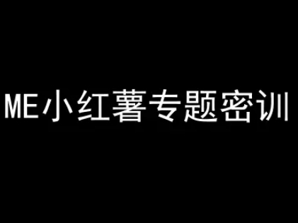 ME小红薯专题密训-小红书电商教程-逃离打工