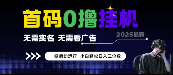 首码0撸挂G项目，无需实名无需看广告 一键启动运行，小白轻松日入三位数【揭秘】-逃离打工