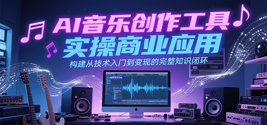 AI音乐创作工具实操商业应用，构建从技术入门到变现的完整知识闭环-逃离打工