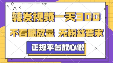 转发视频一天3张+，正规平台放心做，不看播放量，不看粉丝量，一个任务几分钟完成【揭秘】-逃离打工