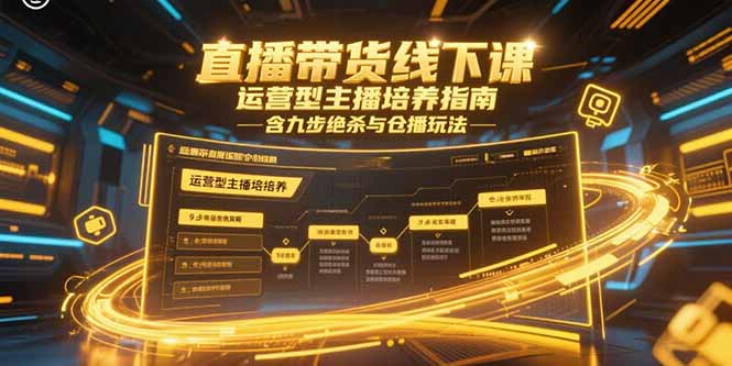 直播带货线下课，运营型主播培养指南，含九步绝杀与仓播玩法-逃离打工