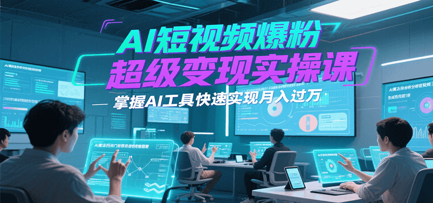 AI短视频爆粉超级变现实操课，掌握AI工具快速实现月入过万-逃离打工