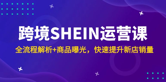 跨境SHEIN运营课，全流程解析+商品曝光，快速提升新店销量-逃离打工