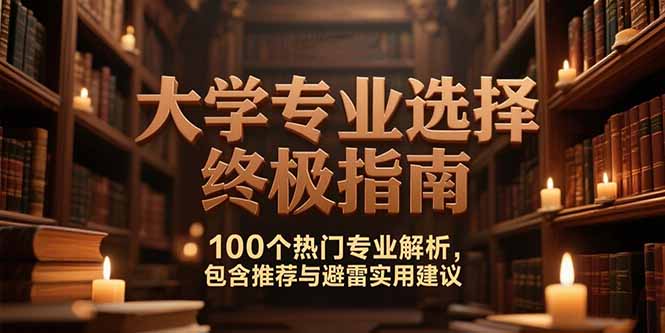付费文：大学专业选择终极指南,100个热门专业解析,包含推荐与避雷实用建议-逃离打工