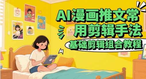 AI漫画推文常用剪辑手法，基础剪辑组合教程-逃离打工