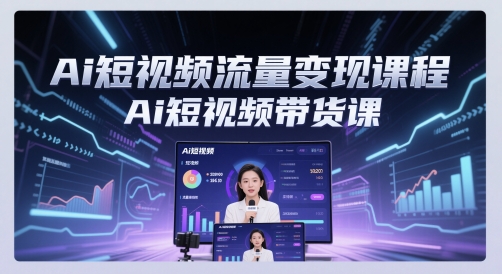 Ai短视频流量变现课程，Ai短视频带货课-逃离打工