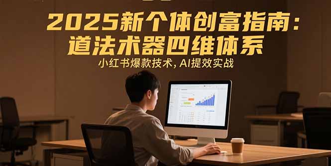 2025新个体创富指南：道法术器四维体系，小红书爆款技术，AI提效实战-逃离打工