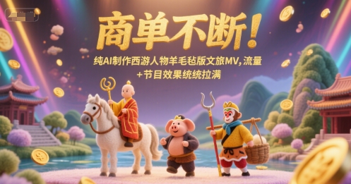 商单不断！纯AI制作西游人物羊毛毡版文旅MV，流量+节目效果统统拉满-逃离打工