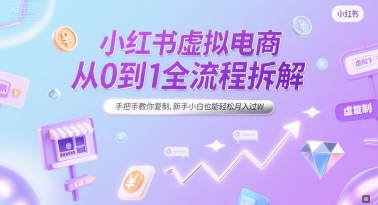 小红书虚拟电商从0到1全流程拆解，手把手教你复制，新手小白也能轻松月入过W-逃离打工