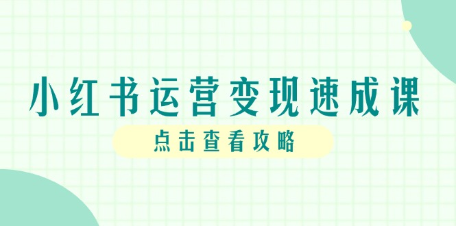 小红书运营变现速成课，账号搭建到暴力起号，个人IP全流程指南-逃离打工