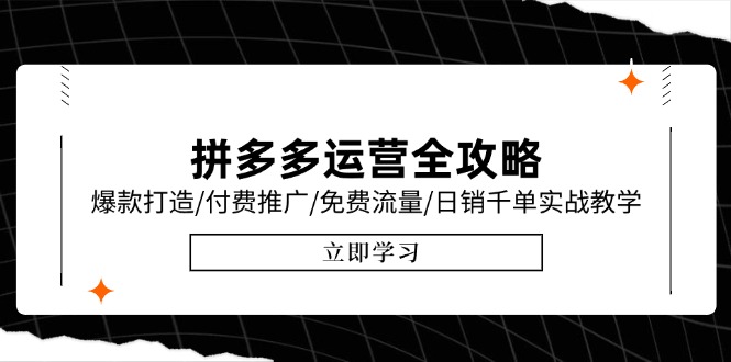 拼多多运营全攻略，爆款打造/付费推广/免费流量/日销千单实战教学/6月更新-逃离打工