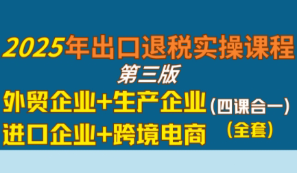 崔sir·出口退税实操-外贸企业+生产企业+跨境电商+进口企业(四课合一)-逃离打工