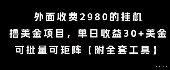 外面收费2980的挂G撸美金项目，单日收益30+美金，可批量可矩阵【揭秘】-逃离打工