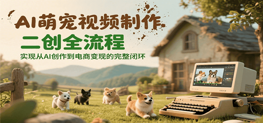 AI萌宠视频制作二创全流程，实现从AI创作到电商变现的完整闭环-逃离打工