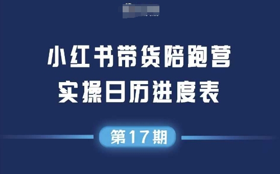 小红书第17期带货陪跑营，不囤货，无不直播，无不投流，通过选品+笔记内容+测品+笔记铺量+矩阵运营打爆款-逃离打工