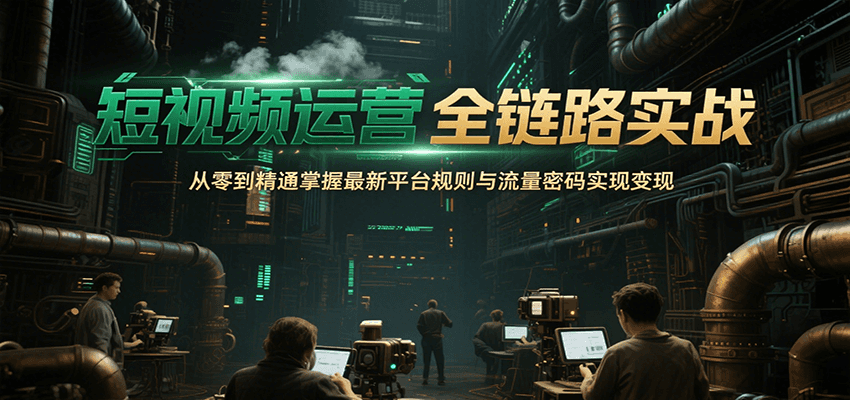 短视频运营全链路实战，从零到精通掌握最新平台规则与流量密码实现变现-逃离打工