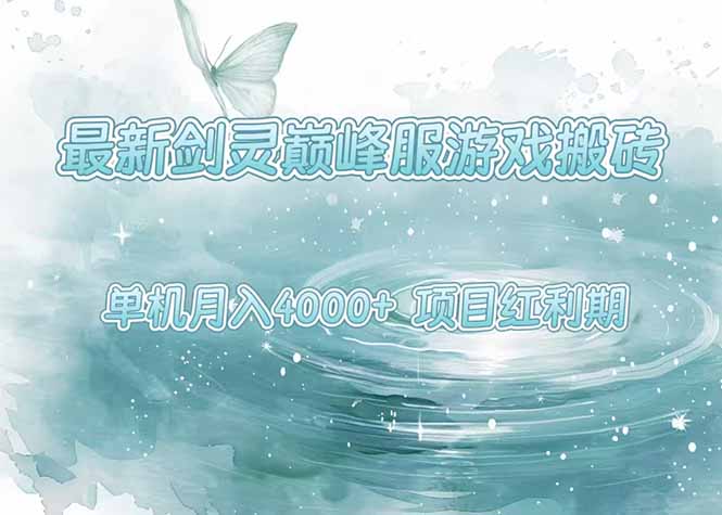 最新剑灵巅峰服游戏搬砖，项目红利期，单机稳定4000+操作简单好上手-逃离打工