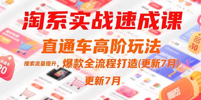 淘系实战速成课，直通车高阶玩法，搜索流量提升，爆款全流程打造(更新7月-逃离打工