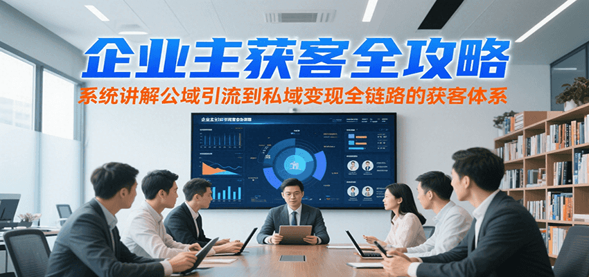 企业主获客全攻略，系统讲解公域引流到私域变现全链路的获客体系-逃离打工