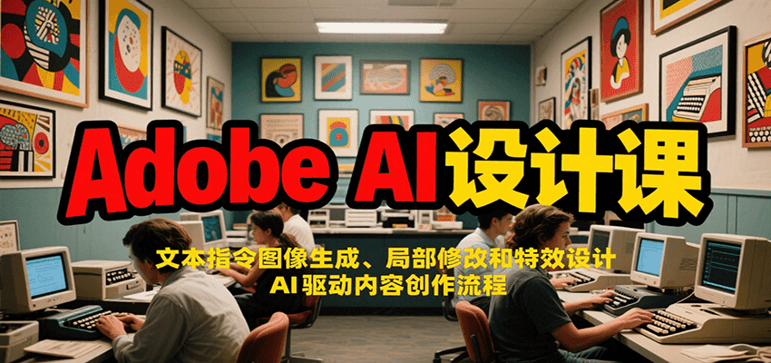 Adobe AI设计课：文本指令图像生成、局部修改和特效设计，AI驱动内容创作流程-逃离打工