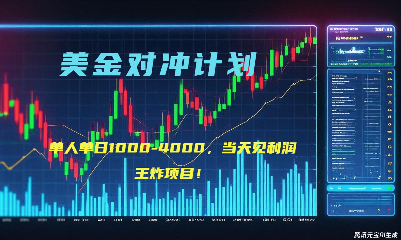 2025年最暴力项目“美金先登计划”最新最强对冲战法，每日实际收益1K-4K-逃离打工