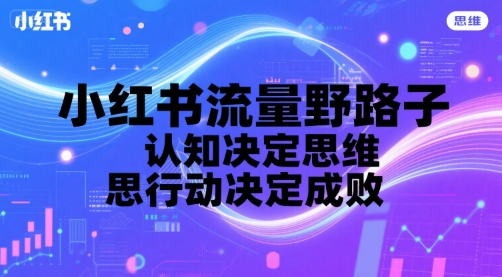 小红书流量野路子，认知决定思维，思维决定行动，行动决定成败-逃离打工