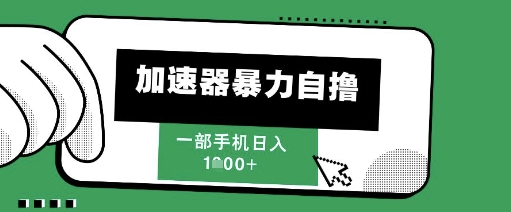 205新风口，加速器暴力自撸，单机日入1k+【揭秘】-逃离打工