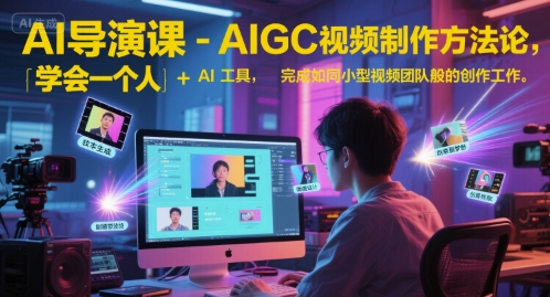 AI导演课-AIGC视频制作方法论，学会一个人+AI工具，完成如同小型视频团队般的创作工作，实现导演梦-逃离打工