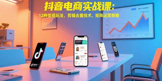 抖音电商实战课：12种变现玩法，剪辑去重技术，矩阵运营策略-逃离打工