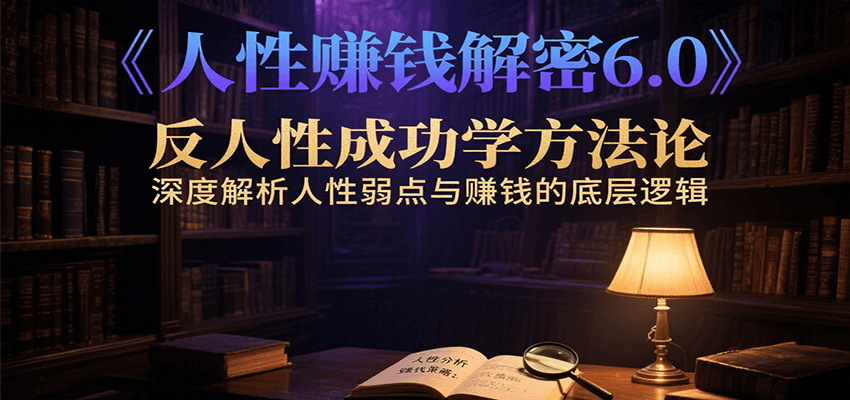 人性赚钱解密6.0，反人性成功学方法论，深度解析人性弱点与赚钱的底层逻辑-逃离打工