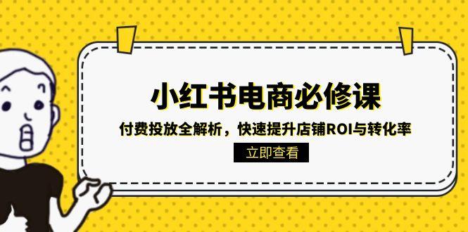 小红书电商必修课：付费投放全解析，快速提升店铺ROI与转化率-逃离打工