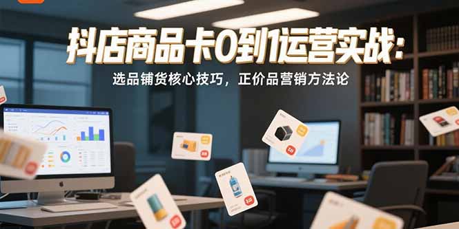 抖店商品卡0到1运营实战：选品铺货核心技巧，正价品营销方法论-逃离打工