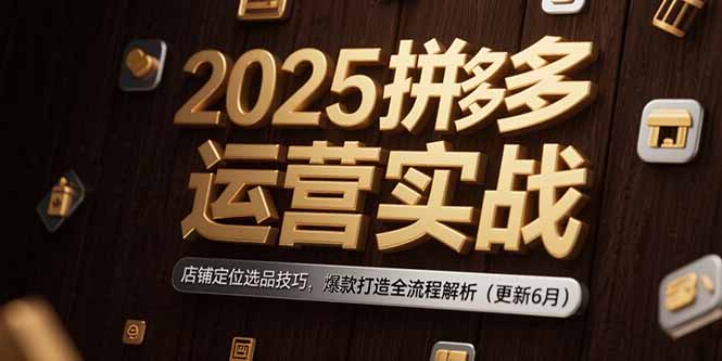 2025拼多多运营实战：店铺定位选品技巧，爆款打造全流程解析(更新6月-逃离打工
