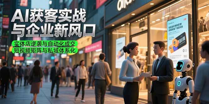 AI获客实战与企业新风口，实体店逆袭与自动化成交 短视频矩阵与私域体系化-逃离打工