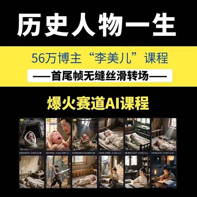 图片[1]-AI历史人物短视频创作，含IP打造、首尾帧无缝转场、智能体视频制作等核心教学内容-逃离打工