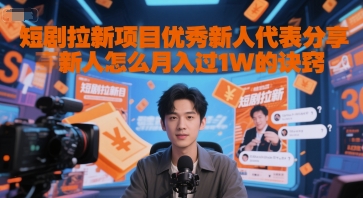 短剧拉新项目优秀新人代表分享新人怎么月入过1W的诀窍-逃离打工