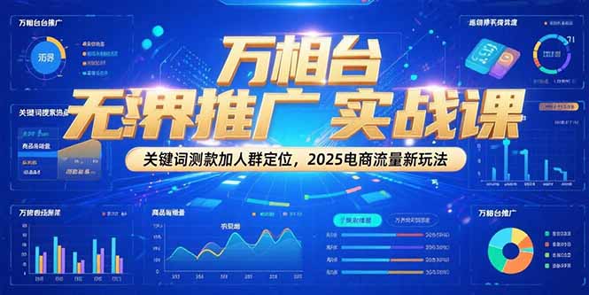 万相台无界推广实战课，关键词测款加人群定位，2025电商流量新玩法-逃离打工