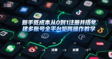 新手低成本从0到1注册并搭建多账号全平台矩阵操作教学，手机号-邮箱-IP-工具-逃离打工