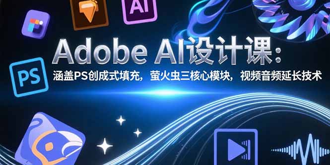 Adobe AI设计课：涵盖PS创成式填充，萤火虫三核心模块，视频音频延长技术-逃离打工