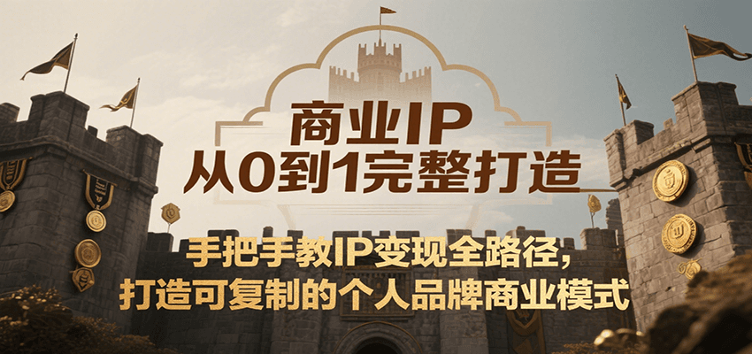 商业IP从0到1完整打造，手把手教IP变现全路径，打造可复制的个人品牌商业模式-逃离打工