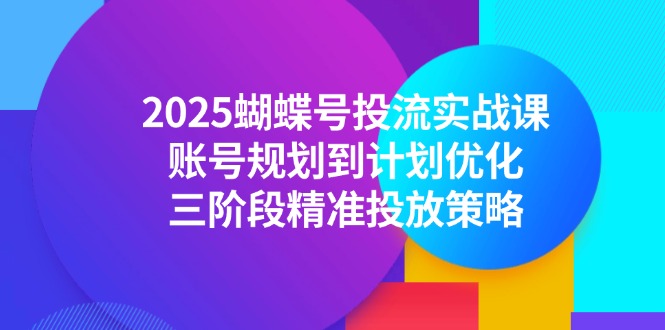 2025蝴蝶号投流实战课，账号规划到计划优化，三阶段精准投放策略-逃离打工