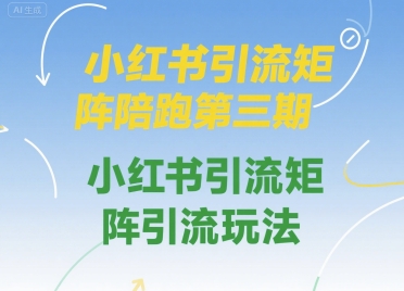 小红书引流矩阵陪跑第三期，小红书引流矩阵引流玩法-逃离打工