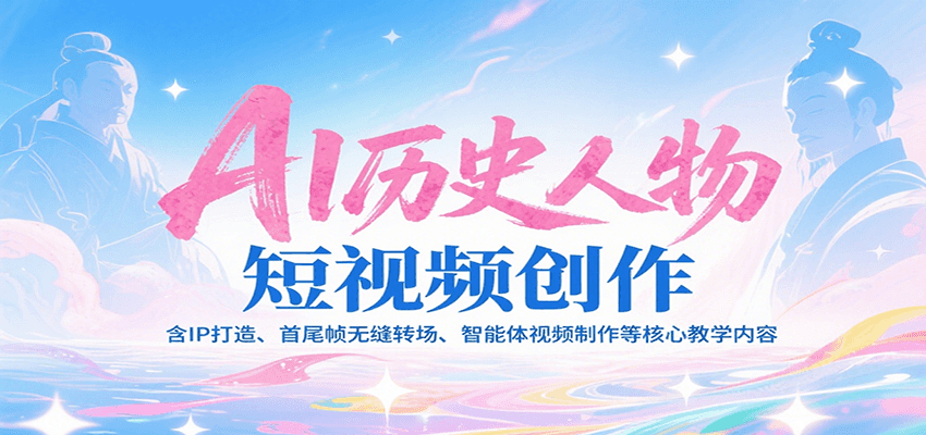 AI历史人物短视频创作，含IP打造、首尾帧无缝转场、智能体视频制作等核心教学内容-逃离打工