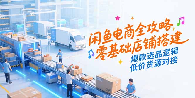 闲鱼电商全攻略，零基础店铺搭建，爆款选品逻辑，低价货源对接-逃离打工