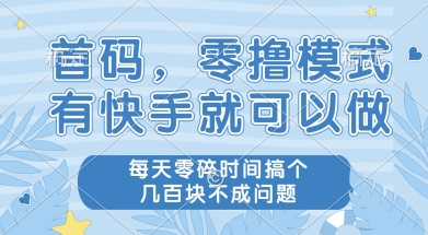 首码零撸项目，有快手就可以做，每天业务时间搞个几张不是问题【揭秘】-逃离打工