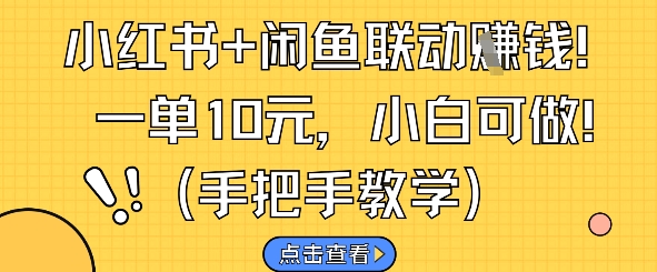 小红书+闲鱼联动挣钱，一单10元，小白可做-逃离打工