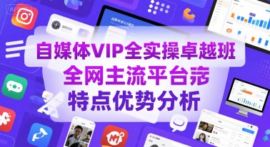 自媒体VIP全实操卓越班，全网主流平台特点优势分析-逃离打工