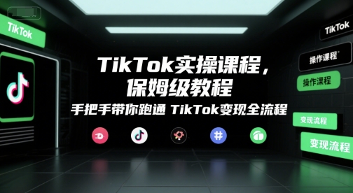TikTok实操课程，保姆级教程，手把手带你跑通TikTok变现全流程-逃离打工