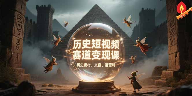 历史短视频赛道变现课，百集素材库应用，文案剪辑技巧，账号运营全案-逃离打工